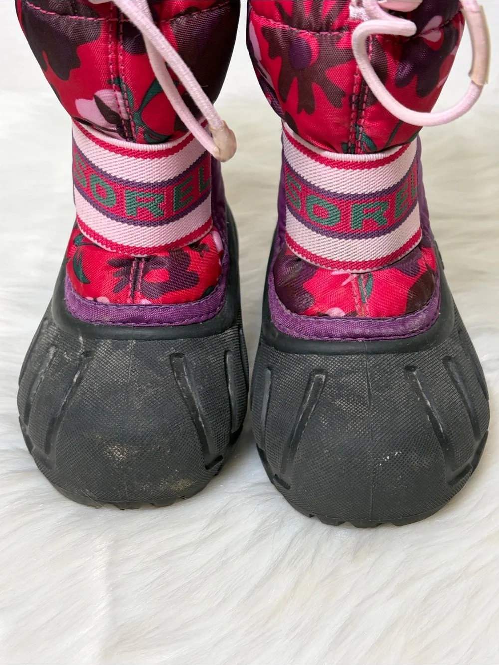 Sorel Pink Purple Floral Snow Boots